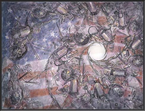 9/11 Landscape with flag