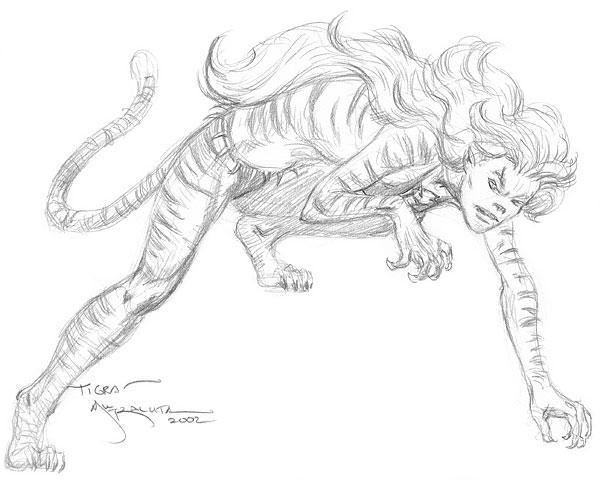 Tigra Commission, Pencil Sketch