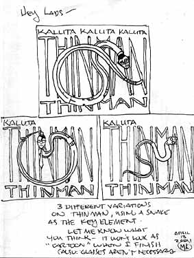 Kaluta Band's Thinman Cover Art, Sketch #2