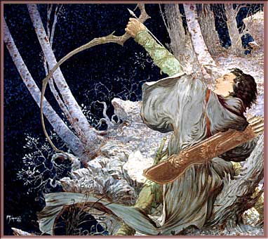 Legolas Draws the Bow of Galadriel