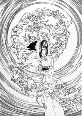 Strange Girl Line Art 2