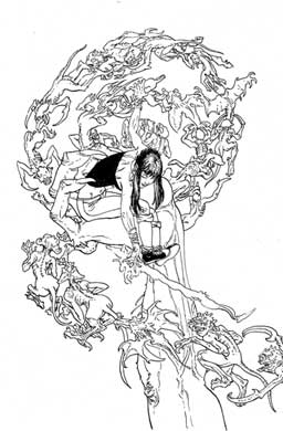 Strange Girl Line Art