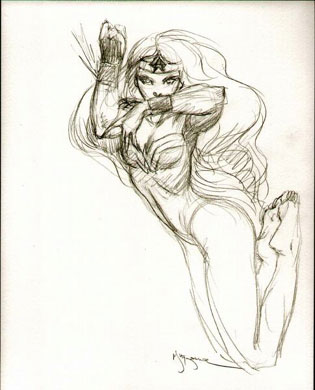 Wonder Woman With Bare Feet